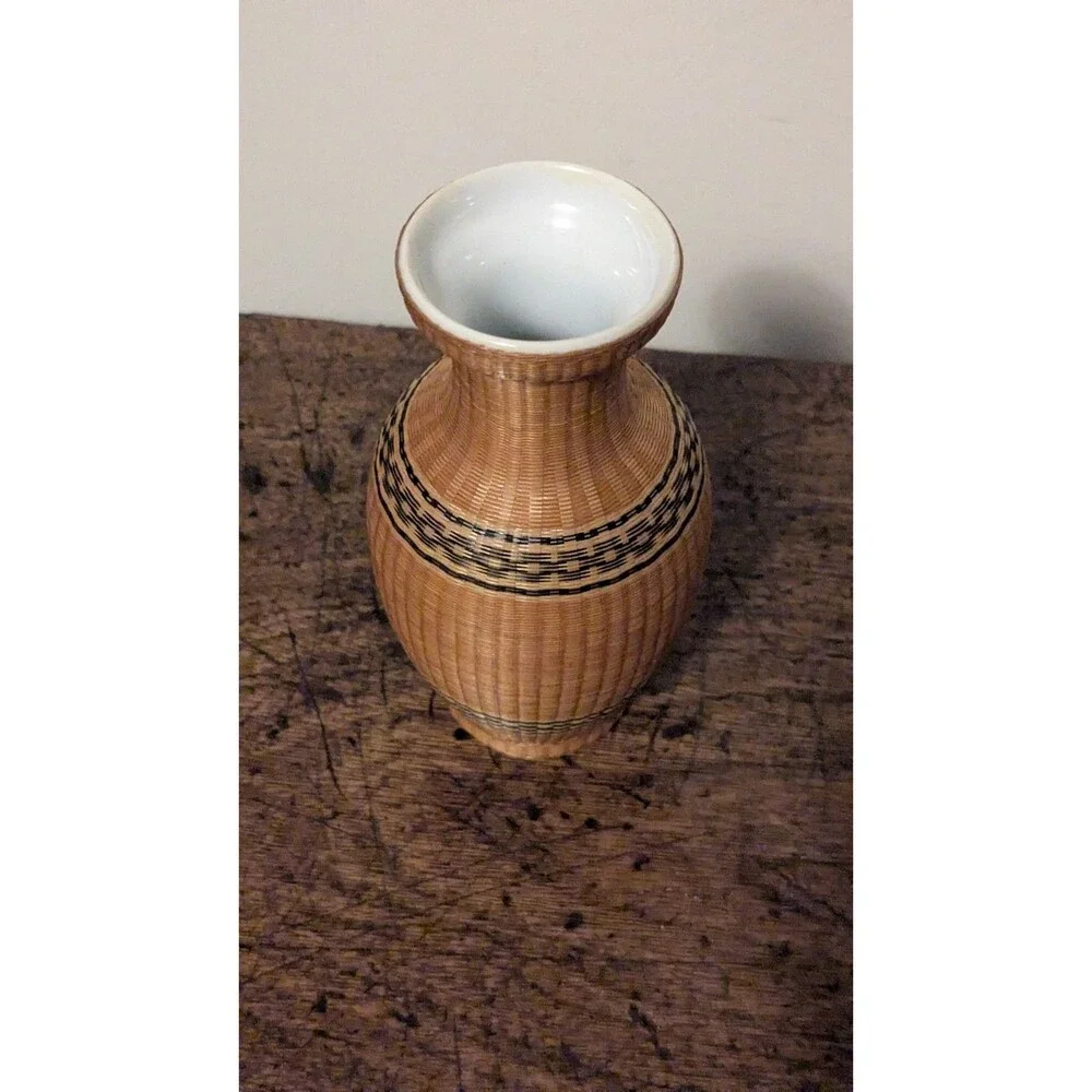 VTG Peoples Republic Of China Bamboo Weave Over Porcelain 6